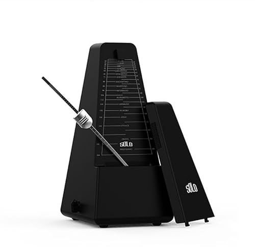 Solo Vintage Mechanisches Metronom Rhythmus Mechanische Gitarre Metronom Bell Ring Metronom Vintage Tower Shaped Pendel Rhythmus (Schwarz)