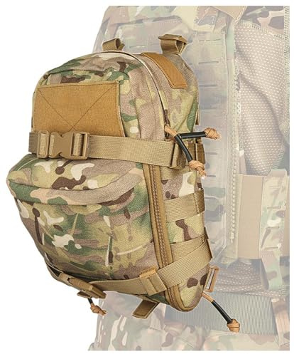 Fotrsta Taktisch MOLLE Trinkrucksack, 2L Outdoor Militär Trinkwasserblase Molle Westenzubehör Taktische Weste Plattenträgertasche Für Wandern, Trekking, Camping, Reisen