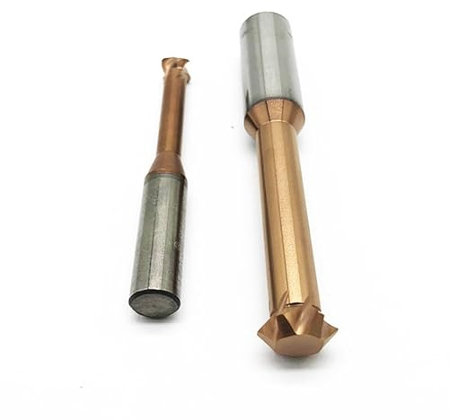 KLOT 8L28A90 AlTiN Coated Solid Carbide Micro Front&Back Chamfering Milling Cutter Top&Bottom End Mill