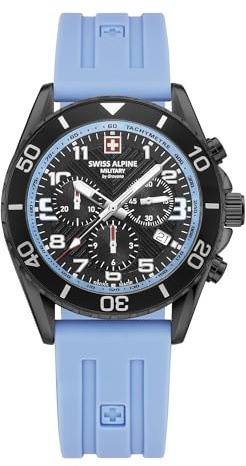 Swiss Alpine Military Herrenuhr Chronograph Analog Quarz Silikon 7029.9