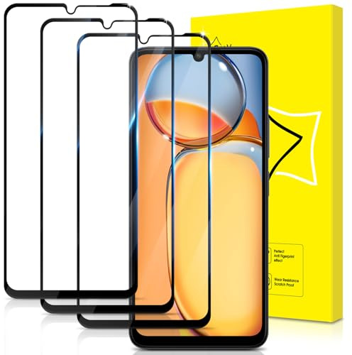 GiiYoon-3 Piezas Protector de Pantalla para Xiaomi Redmi 13C 4G/Poco C65 Cristal Templado, [Sin Burbujas] [Cobertura Completa] [9H Dureza] Vidrio Templado HD Protector Pantalla