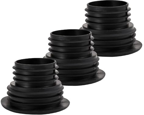 Drain Pipe Seal Deodorant, 3Pcs Durable Hose Silicone Plug Sewer Seal Ring Pipe Connector for Laundry Washing Machine Kitchen Bathroom (Black)