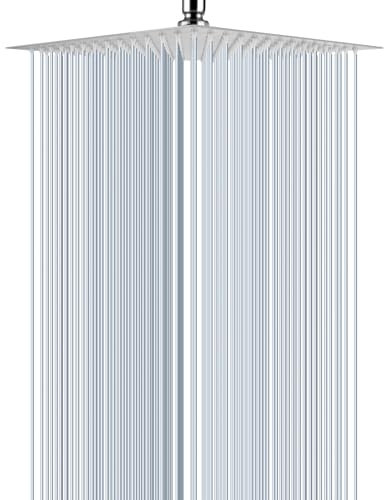 LIKEPOW Pommeau de Douche 30 cm Tête de Douche en Acier Inoxydable 304 Avec Buses Anti-calcaire Pommeau de Douche Carré 30 x 30 cm Chrome Poli