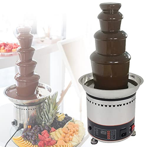 GEHPYYDS Machine De Fusion Au Chocolat éLectrique,Fontaine De Fondue Au Chocolat,Fontaine De Fondue Au Chocolat en Acier Inoxydable Fondaine De Fusion Au Chocolat pour Cuisiner,4Tier