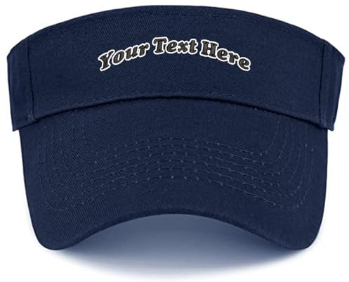 haoduanduan Personlig anpassad broderad visirhatt unisex justerbar solskydd sportskärm keps för sport resor shopping visir, Marinblått Xsp, S-3XL