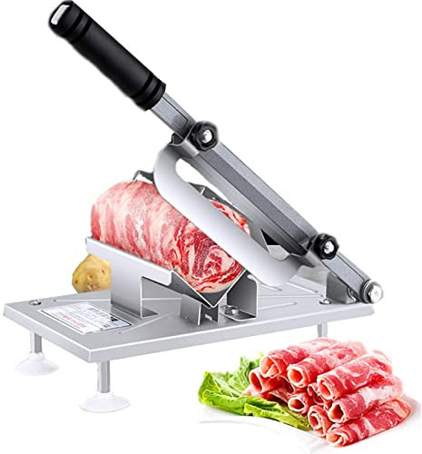 Manuelle Aufschnittmaschine aus Edelstahl für Fleisch, Rindfleisch, Hammelfleisch, Rollen, Fleisch und Gemüse, Schneidemaschine für Haushalt und Gewerbe, Käse, Lebensmittelaufschnitt, Feinkostaufschn