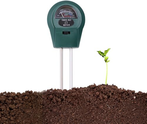 Melko Bodentester Feuchtigkeitsmessgerät 3-in-1 pH-Wert Licht für Pflanzen | batterielos sofort einsatzbereit, Doppelsonde mit Messanzeige, für Garten, Gewächshaus und Zimmerpflanzen, einfach einstecken