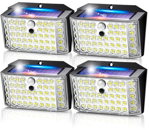 PIKOY Outdoor Solar Lights, 246LED Unique Lens Design Super Bright, 3 Modes Solar Security Lights Outdoor Motion Sensor, 320°+2000LM, 8-12h Use, IP65 Waterproof Garden Lights