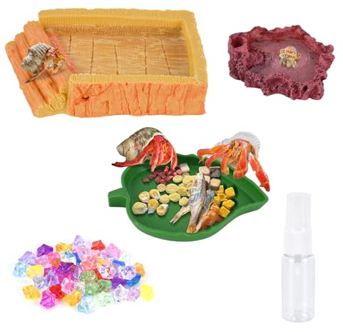 5 Pack Hermit Crab Food Bowl Dish Reptile Terrarium Water Bowls Starter Kits Accessories for Leopard Gecko Frog Spider Lizard Turtle Bearded Dragon etc