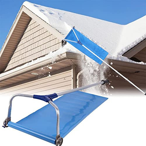 Rastrillo para nieve de techo, herramienta extensible para nieve de techo, pala quitanieves de 20 pies con mango telescópico ajustable, seguro y que ahorra mano de obra, para techos de vehículos con