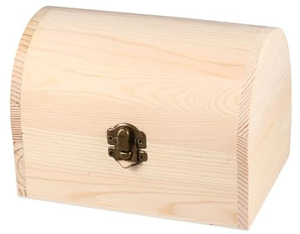 WESIEVYA Cassa di Legno Quadrata Scatola di Sicurezza Non Finita Scatola di Legno Fai da Te Custodia Serratura per Artigianato Graffiti Argilla Piccoli Oggetti di Uso Quotidiano Casa e Nego