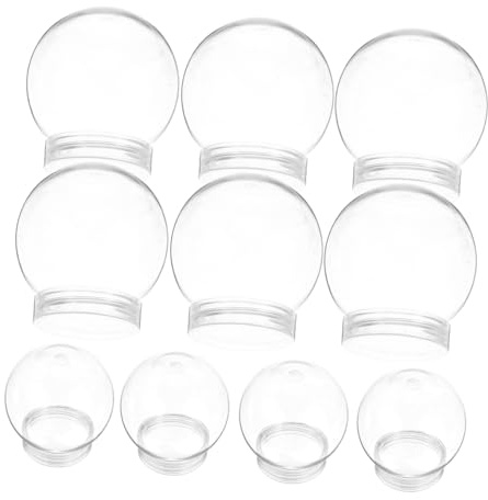 CONGARTENO 10pcs Snow Globe Craft Kit Clear Plastic Water Globes for Christmas Decor Easy to Use for Projects Creative Capacity for Family Fun