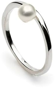 Lineargent Anillos con Perlas diseño Fino y Minimalista