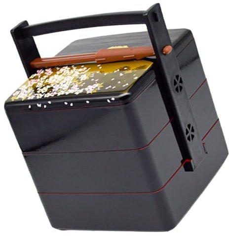 XINCXIN Boîte à Bento for adultes, boîte à Sushi Bento, 1 ensemble de boîte à Bentos japonaise, boîte à Bentos à trois couches, boîte à Sushi traditionnelle Vintage, boîte à collation