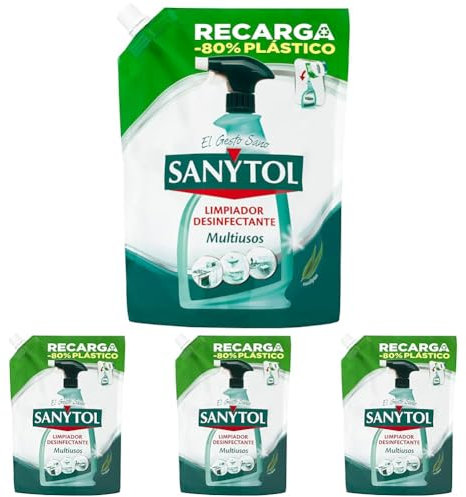 Sanytol - Recarga Multiusos Eucaliptus 750ml (Paquete de 4)