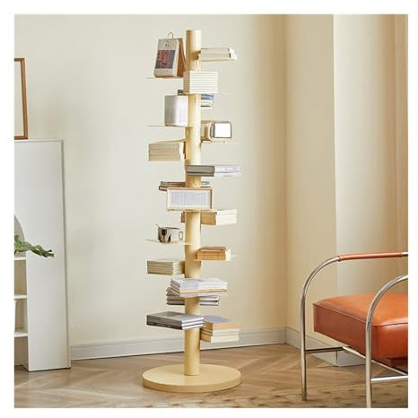 GLigeT Bücherregal Drehbares Bücherregal, bodenstehendes, mehrschichtiges, schmiedeeisernes, unsichtbares Lese-Hochhaus-Lagerregal Bücherturm