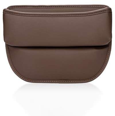 Autositz Lückenfüller Organizer aus Leder für Vordersitz, Multifunktionale Aufbewahrungstasche mit USB-Ladeanschluss, für BMW X5 X5M E53 E70 F15 F95 G05,C Brown