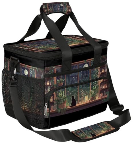 Mexpekil Borsa termica per il pranzo, grande, per donne e uomini, lavoro, campeggio, spiaggia, picnic, 15 l, per davanzale, gatto, impermeabile, a prova di perdite