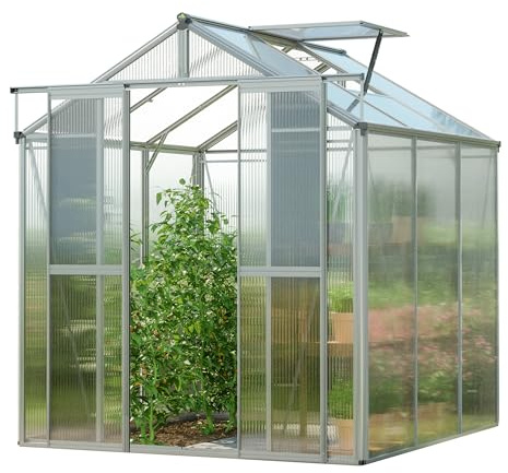 GFP Invernadero Picco 3 Estructura de Aluminio 179 x 195 cm Placas de policarbonato de 8 mm