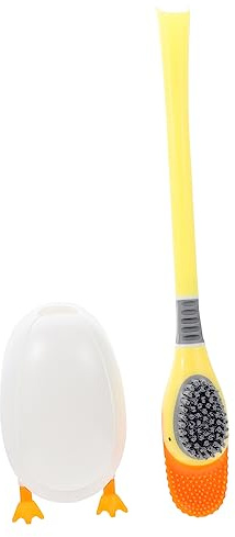 SHERCHPRY Cepillo para Inodoro Amarillo Resistente al Desgaste Almacenamiento Sanitario Compacto y Diseño Moderno para Limpieza en Baño