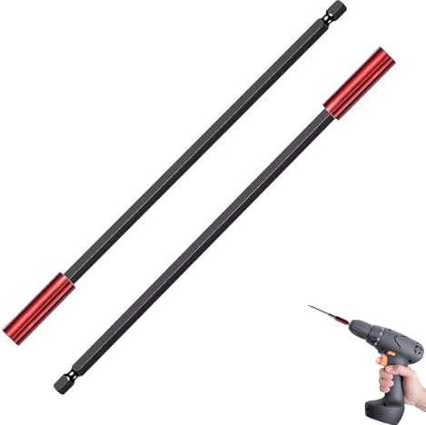 2 PCS Drill Bit Holder, Drill Bit Extension, Drill Extension Bit Holder, for Power Tools & Hand Screwdrivers, Secure Grip for Precision Work(300mm)