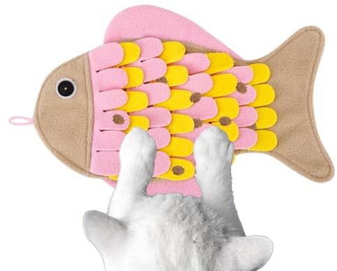 Tappetino da annusare per gatti – Tappetino per foraggiamento a forma di pesce, coperta per l'alimentazione degli animali domestici, per cani di piccola taglia, gatti, conigli, tappeto interattivo in