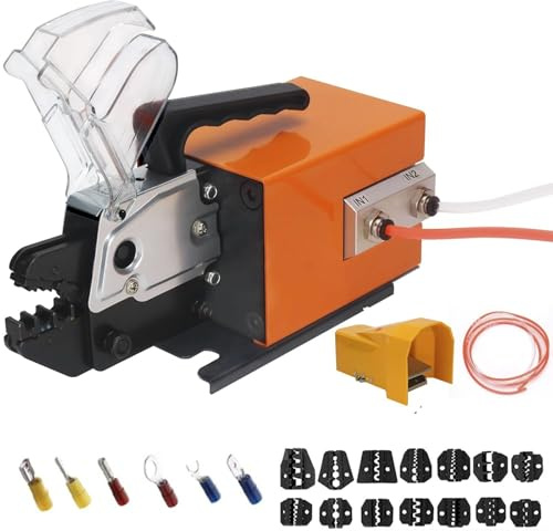 Crimpadora neumática AM-10 for terminales de cable con 15 juegos de matrices for crimpar diversos tipos de terminales de hasta 16 mm².