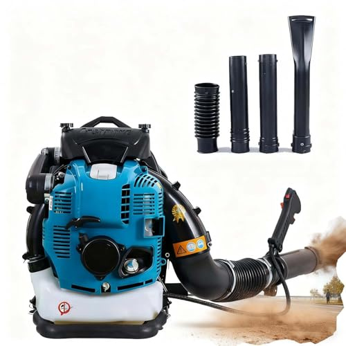 SIEEOUR Kommerzieller 95cc Rucksack Laubbläser 10 Hp Motor, Premium Benzin Rucksack Laubbläser, Mit Fortgeschrittener 4-Takt Technologie Für Schneeräumung Operationen(Blue)