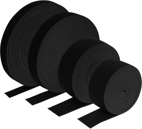 30 Metros Goma Elastica Costura 15mm 20mm 30mm 35mm | Banda Elastica Costura Negra para Coser Pantalones Accesorios de Artesanal DIY