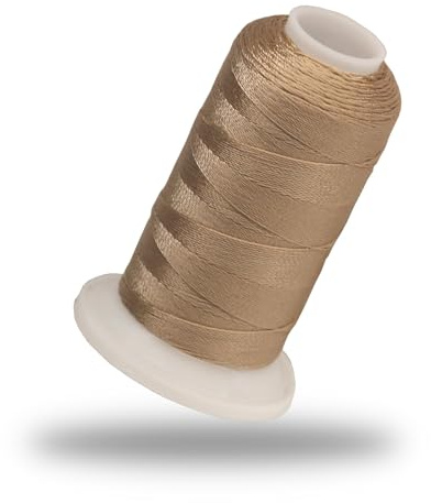 Lialina Sytråd, 100 % polyester, extra starkt garn, 250 m, lädertråd för tjocka tyger, Öko-Tex-certifierad, tjocklek 30, robust garn (beige)