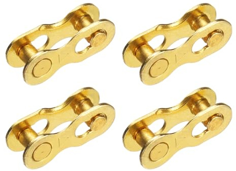 YELARXI Bicycle Missing Link, 6-8 Speed Reusable Bike Chain Master Quick Link Bicycle Chain Replacement Kit Coupling 4Pairs & Gold - Fitting For(Mountain/Road/Racing Bikes)