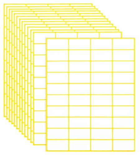 1 200 stycken självhäftande etiketter, 19 x 38 mm universella självhäftande etiketter för märkning klistermärken för kök kontor skola vit, för frysetiketter, sylt, frysetiketter, prisetiketter