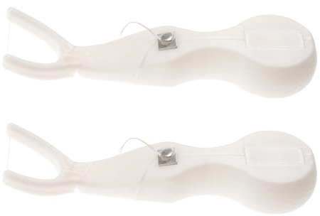 Angoily Portahilos Dentales en Forma, 2 Piezas de Plástico Abc Nylon para Limpieza Precisa y Cuidado Bucal Integral en Casa y Oficina