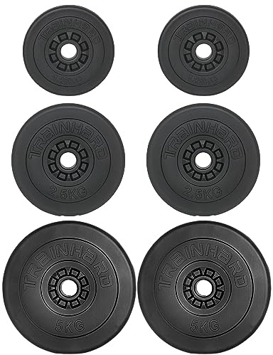 TrainHard Hantelscheiben Gewichte aus Kunststoff/Zement 17,5kg