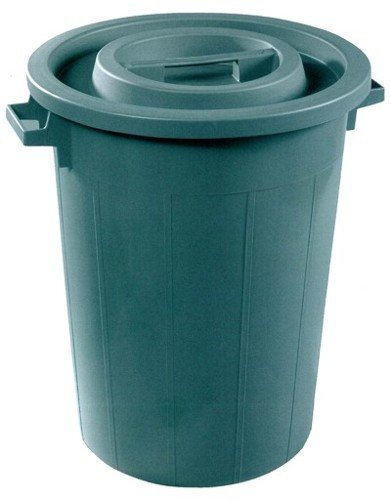 PLASTIME Cubo de la Basura sin Tapa, Verde, 100 Litre