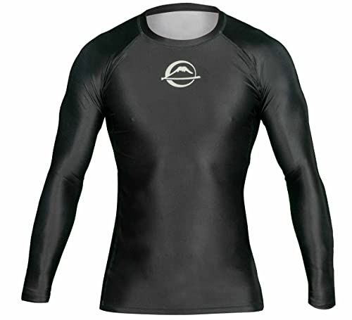 FUJI Baseline Ranked Long Sleeve Jiu Jitsu Rashguard, BJJ Rashguard for Men and Women, Size, X-Large, Black