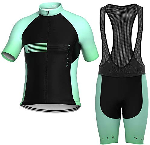 WOLFIRE WF Fahrradbekleidung Herren, rennrad Trikot Herren, Radlerhose Herren. mit 20D Gel Pad, gepolsterter Latz, MTB. radtrikot Herren Kurzarm. Fahrradbekleidung männer Set. Rad Kleidung Herren