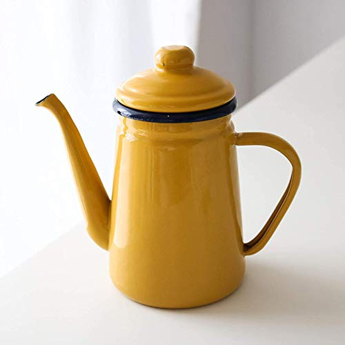1.1 Liter Kanne Emaille Retro Emaille Milchkanne Mit Deckel，FüR Milch Saft Und Kaffee, Oder Mache Tee Oder Serviere HeißE Suppe