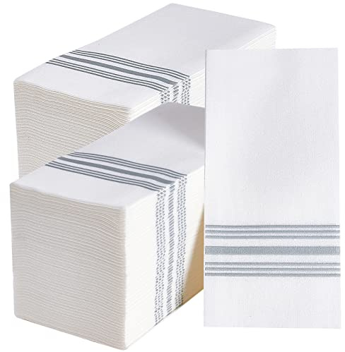 Vplus 300 PACK Guest Towels Disposable Bathroom, Decorative Bathroom Napkins Cloth Feel, Soft, and Absorbent Disposable Paper Hand Towel for Dinners, Kitchen, Parties, Weddings, Christmas Party