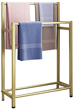 Handtuchhalter für Badezimmer, 2 Ebenen Handtuchständer Freistehend, Handtuchregal ​Handtuchtrockner, Outdoor Spa und Pool Habdtuchhalterung