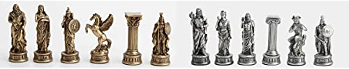 Veronese Design Griechischer und römischer Gott, 32-teiliges Schach-Set, Kunstharzstatue, handbemalte Figur