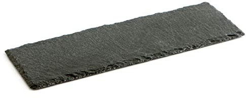 Tradineur - Piatto in ardesia rettangolare, vassoio per ospitalità, servizio e degustazione, canto rustico, tavola in pietra naturale per servire snack - 30 x 10 cm