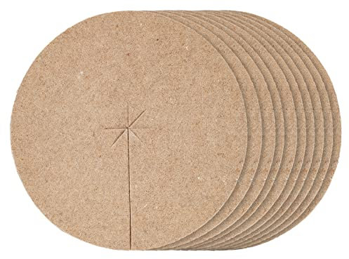 La cordeline CJN10E-L10 Pack of 10 Jute Felt Mulching Discs 700 g/m², 30 cm, Natural