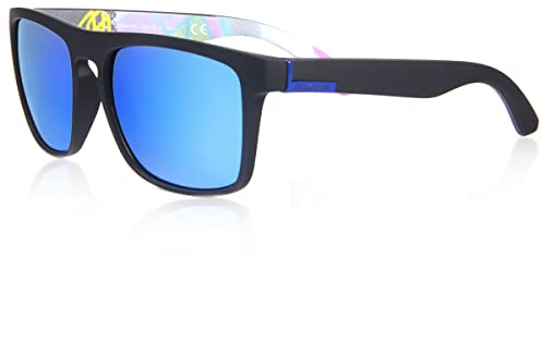 Queshark Unisex, polariserade HD-solglasögon, klassiska, herr, retro, UV400-skydd, för golf, cykling, sport, fiske, resor, L