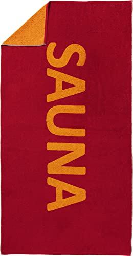 Erwin Müller Saunatuch, Liegetuch, Badetuch XXL 100% Baumwolle Größe Terra-orange Größe 90x180 cm - schnell trocknend, saugstark, mit beidseitigen Schlaufen
