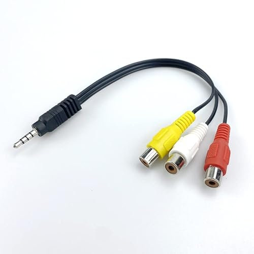 Ziyan P13 - Connettore jack da 3,5 mm a 3 RCA RCA RCA femmina AV cavo adattatore video audio per TV DVD