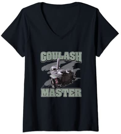Womens Goulash Cannon Goulash Master Funny Hungary Dish V-Neck T-Shirt