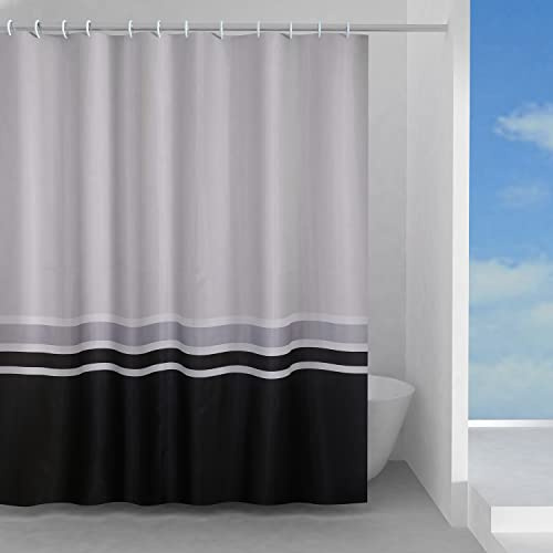 Gedy Tenda Doccia Tessuto Impermeabile in Poliestere Texture Elegance, Dimensioni L 180 x H 200 cm 12 Anelli Inclusi, Tenda Vasca Bagno Resistente a Muffa e Acqua, Bordi Cuciti Lavabile in Lavatrice