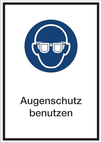 kaiserkraft | Kombizusatzschilder für Gebotszeichen | Augenschutz benutzen | Kunststoff | LxHxT 210 x 297 x 1 mm