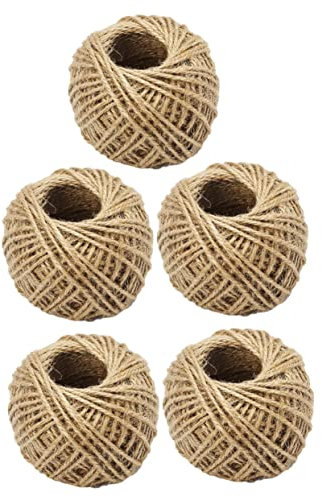 DOITOOL 5rotoli Corda Di Canapa Naturale Spago Per Artigianato e Creazioni Di Gioielli Per Decorazioni Country e Incartare Regali Colori Uniformi e